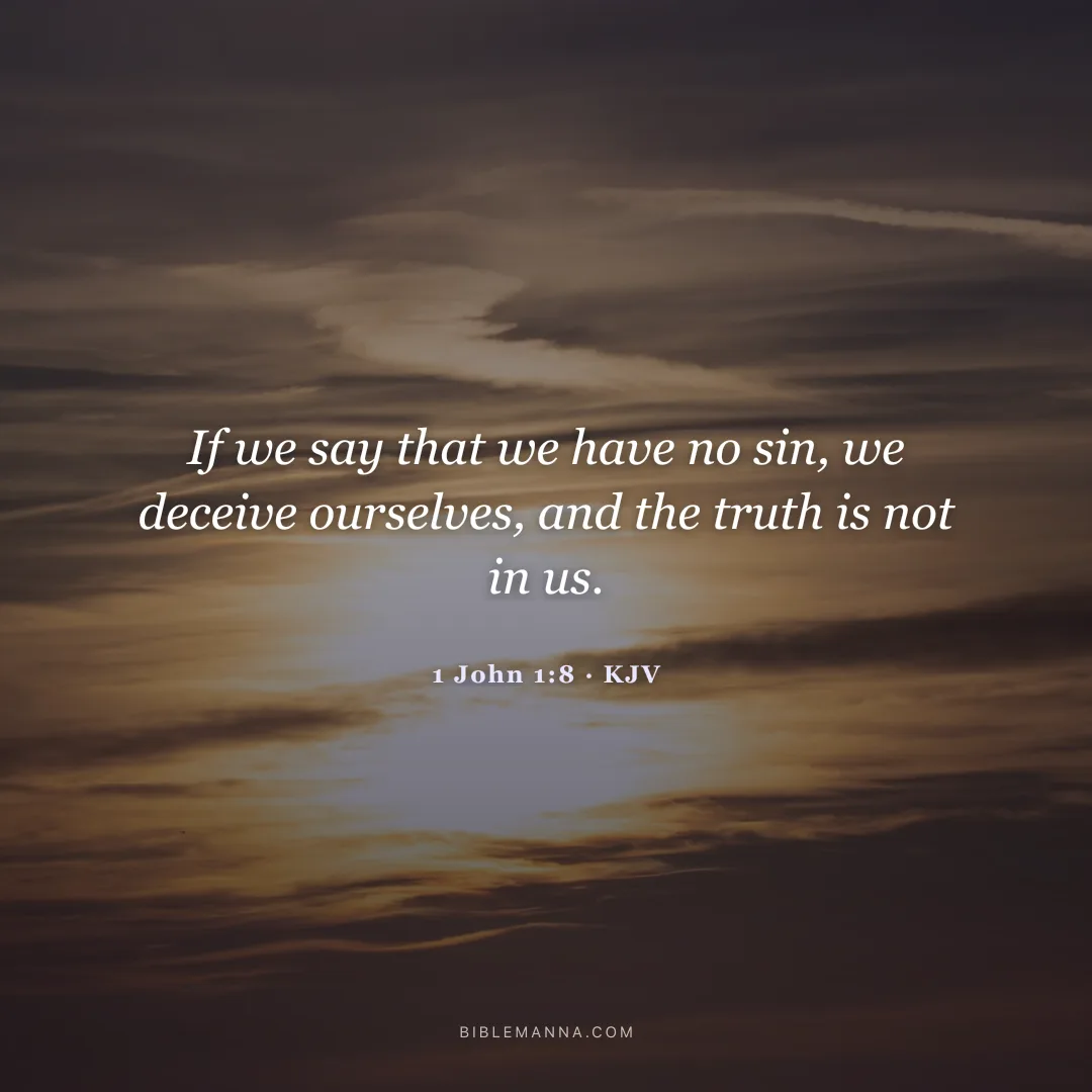 "If we say that we have no sin, we deceive ourselves, and the truth is not in us." - 1 John 1:8 (KJV)