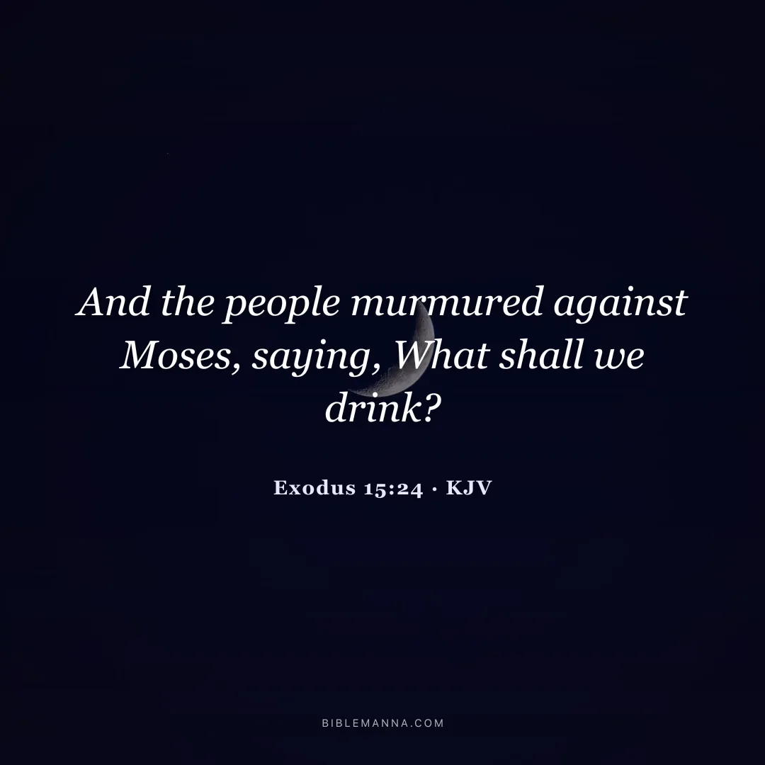 "And the people murmured against Moses, saying, What shall we drink?" - Exodus 15:24 (KJV)