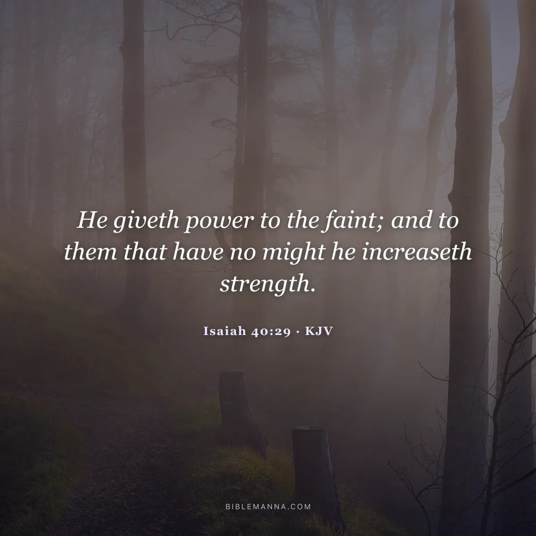 "He giveth power to the faint; and to them that have no might he increaseth strength." - Isaiah 40:29 (KJV)