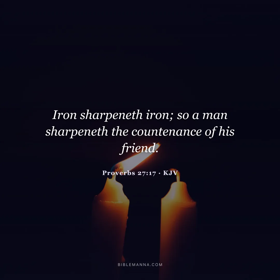 "Iron sharpeneth iron; so a man sharpeneth the countenance of his friend." - Proverbs 27:17 (KJV)