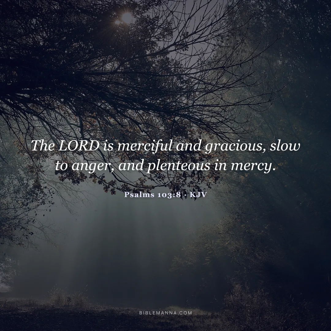 "The LORD is merciful and gracious, slow to anger, and plenteous in mercy." - Psalms 103:8 (KJV)