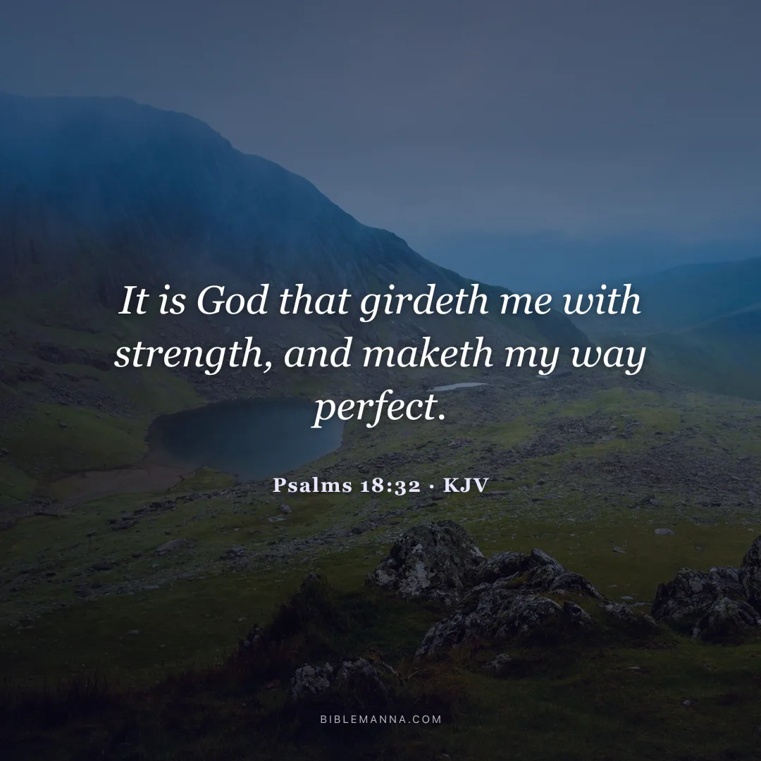 "It is God that girdeth me with strength, and maketh my way perfect." - Psalms 18:32 (KJV)
